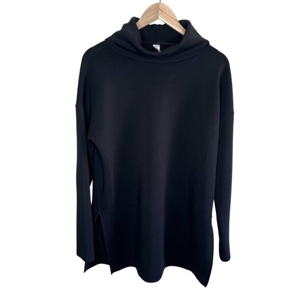 Spanx Womens AirEssentials TurtleNeck Black Pullover Sweatshirt Size Medium 505 - Picture 1 of 13